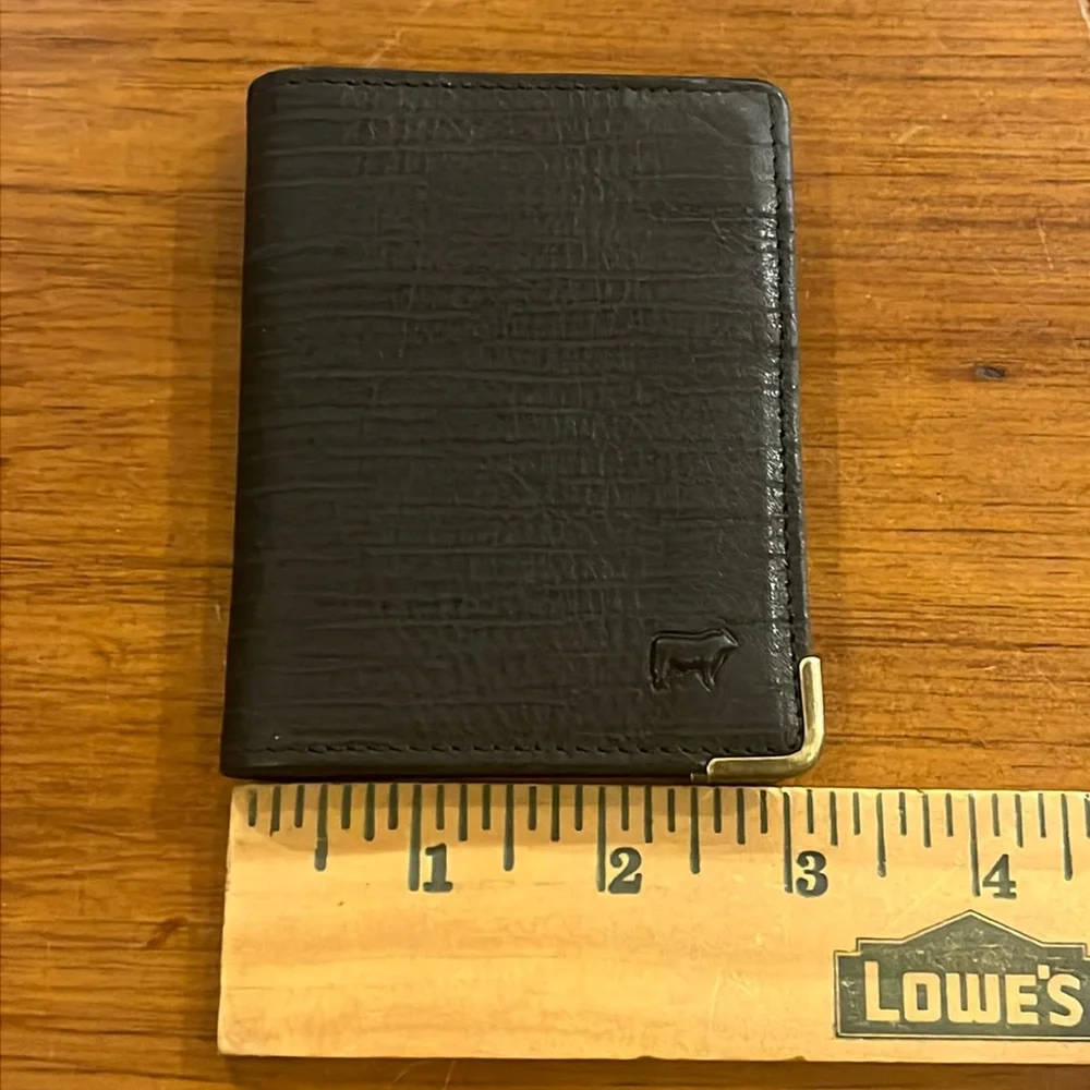Will Leather Goods Bi Fold Wallet Card Case Black new